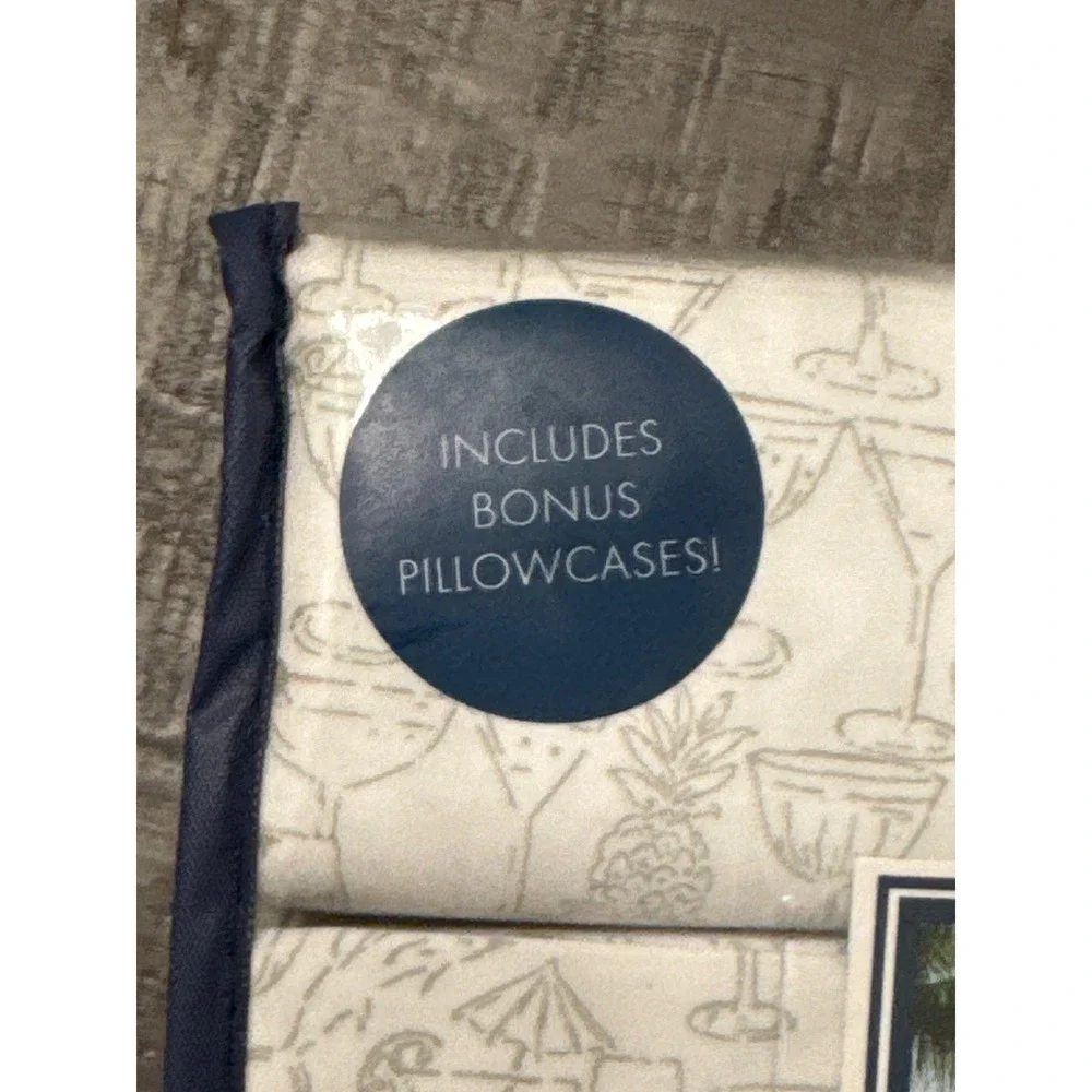 Tommy Bahama Coastal Breeze Full 6pc Cooling Sheet Set Island Time Grey Cocktail